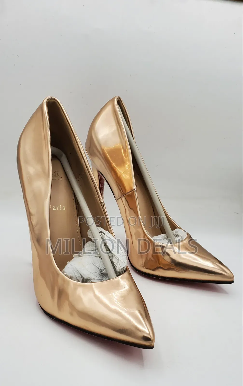 Polished Rose Gold Ladies Heel Shoes