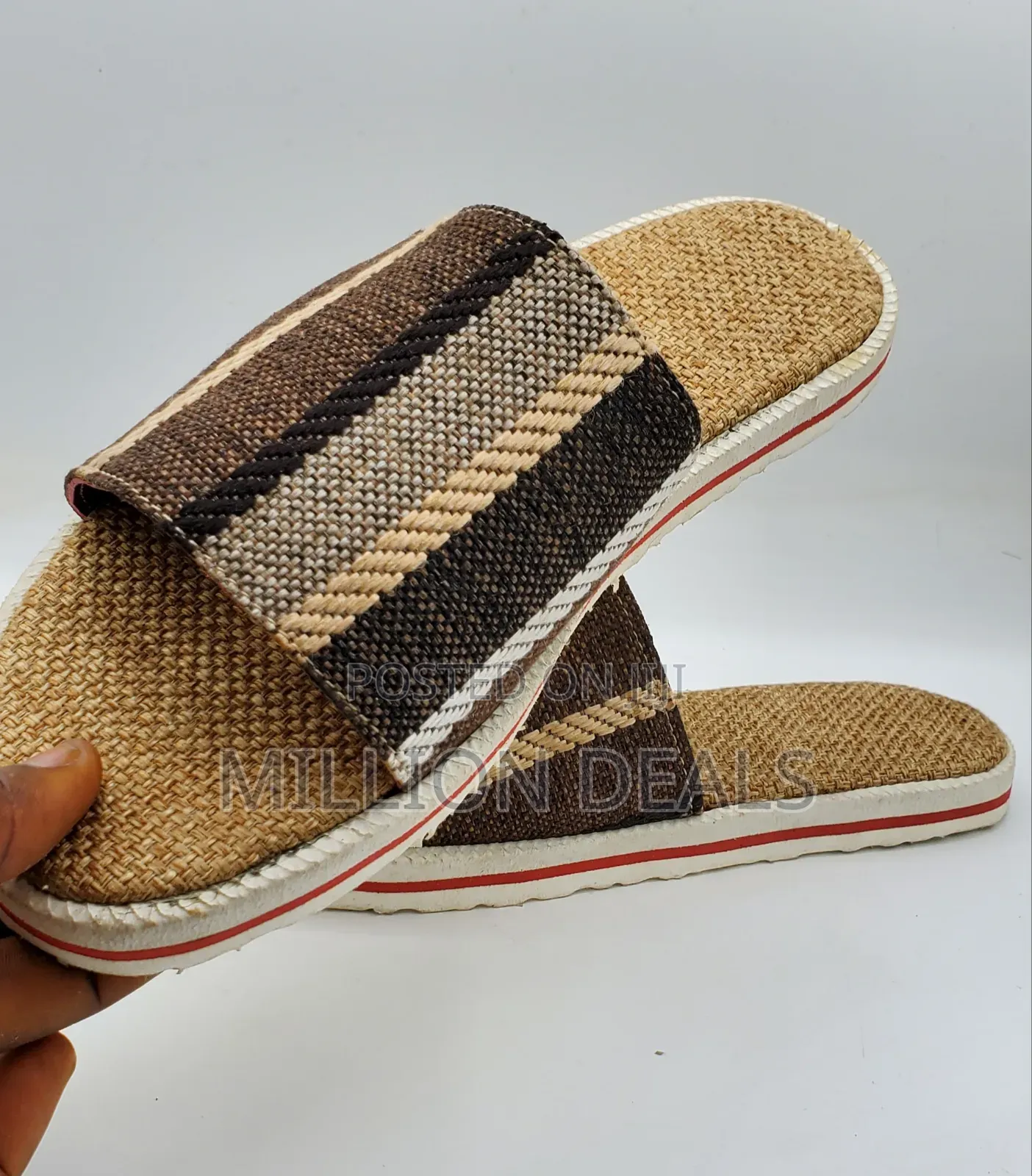 Stylish Straw Inspires Men's Slippers 40