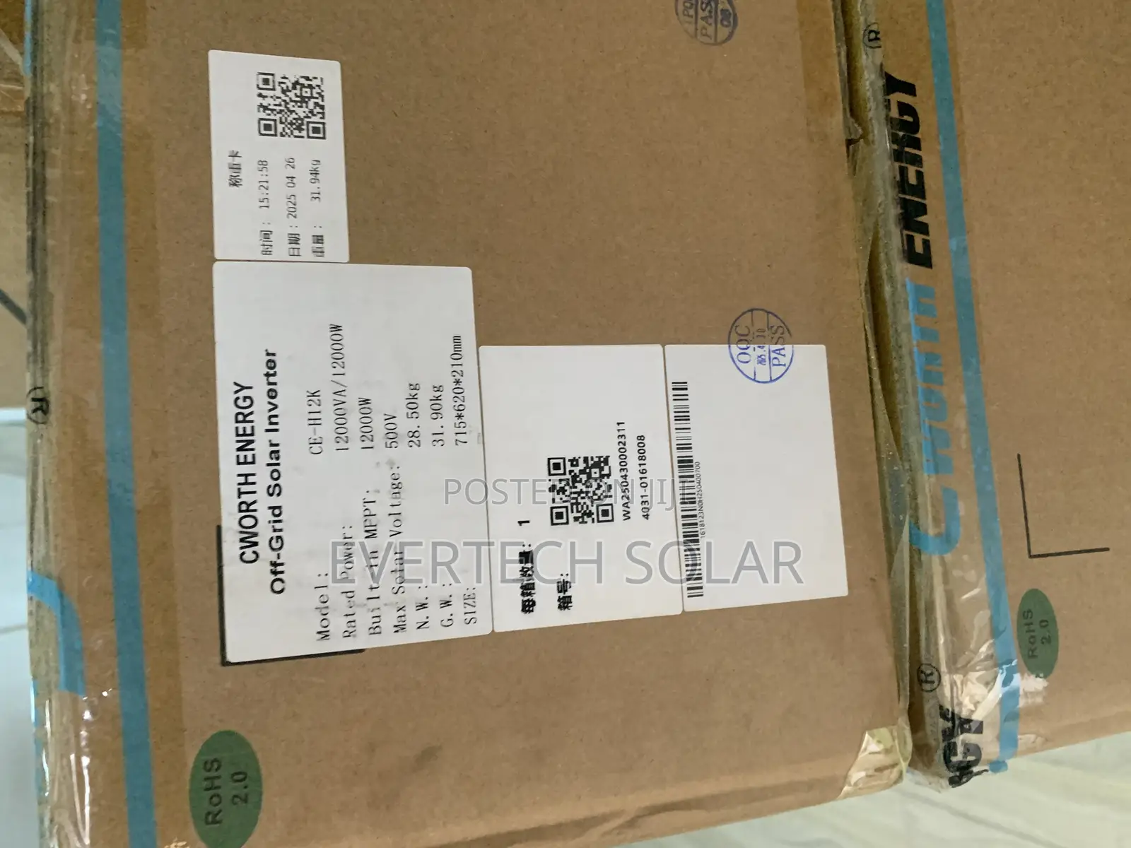 12kva Hybrid Cworth Energy 48v Inverter System