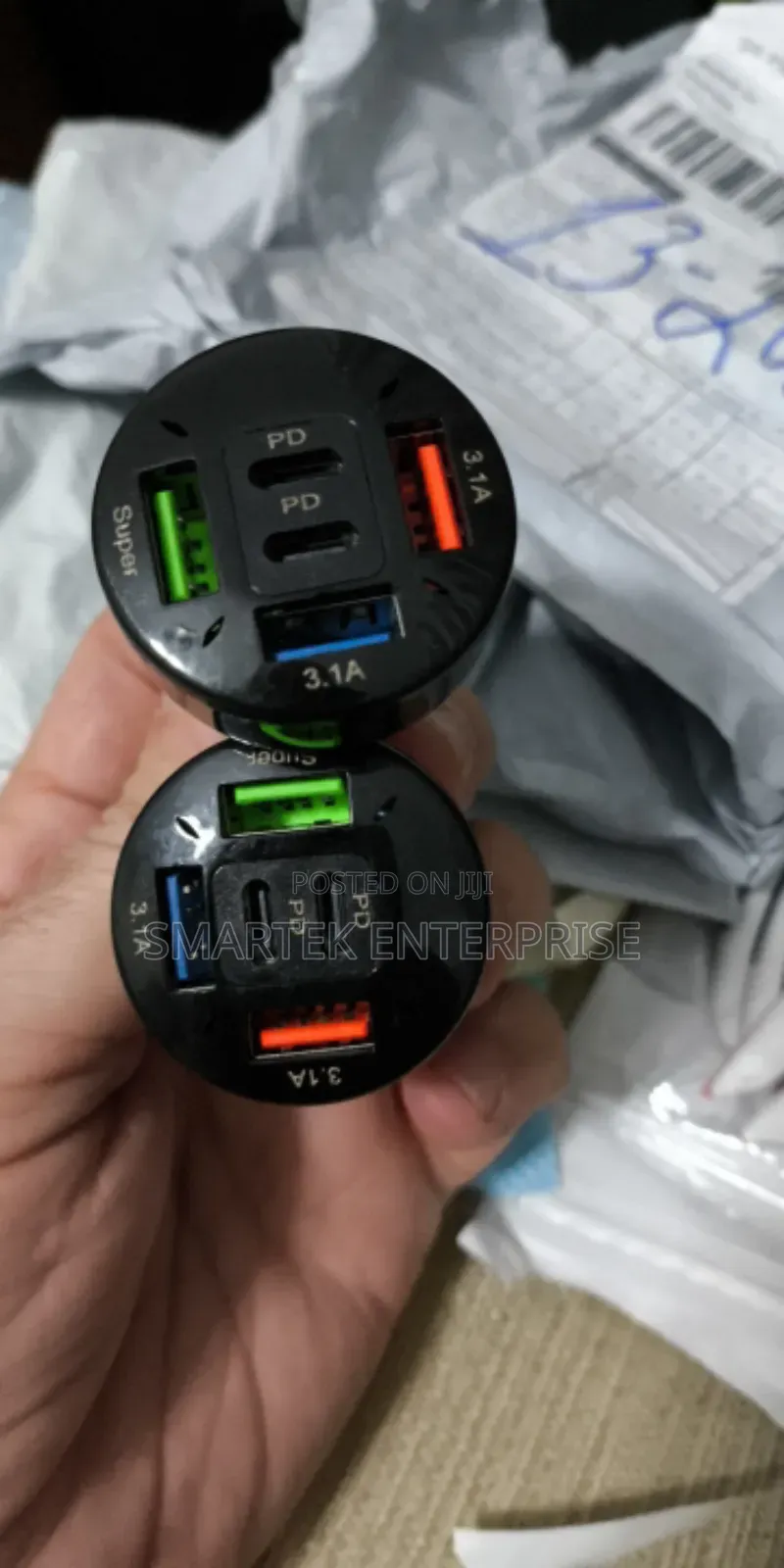 100w 5/6ports Car Charger Pd Qc3.0 Usb C Adapter Digital Display