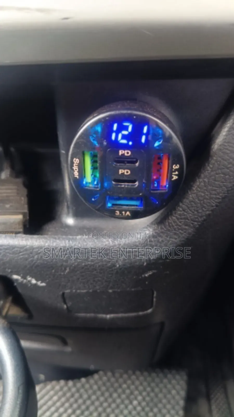 100w 5/6ports Car Charger Pd Qc3.0 Usb C Adapter Digital Display