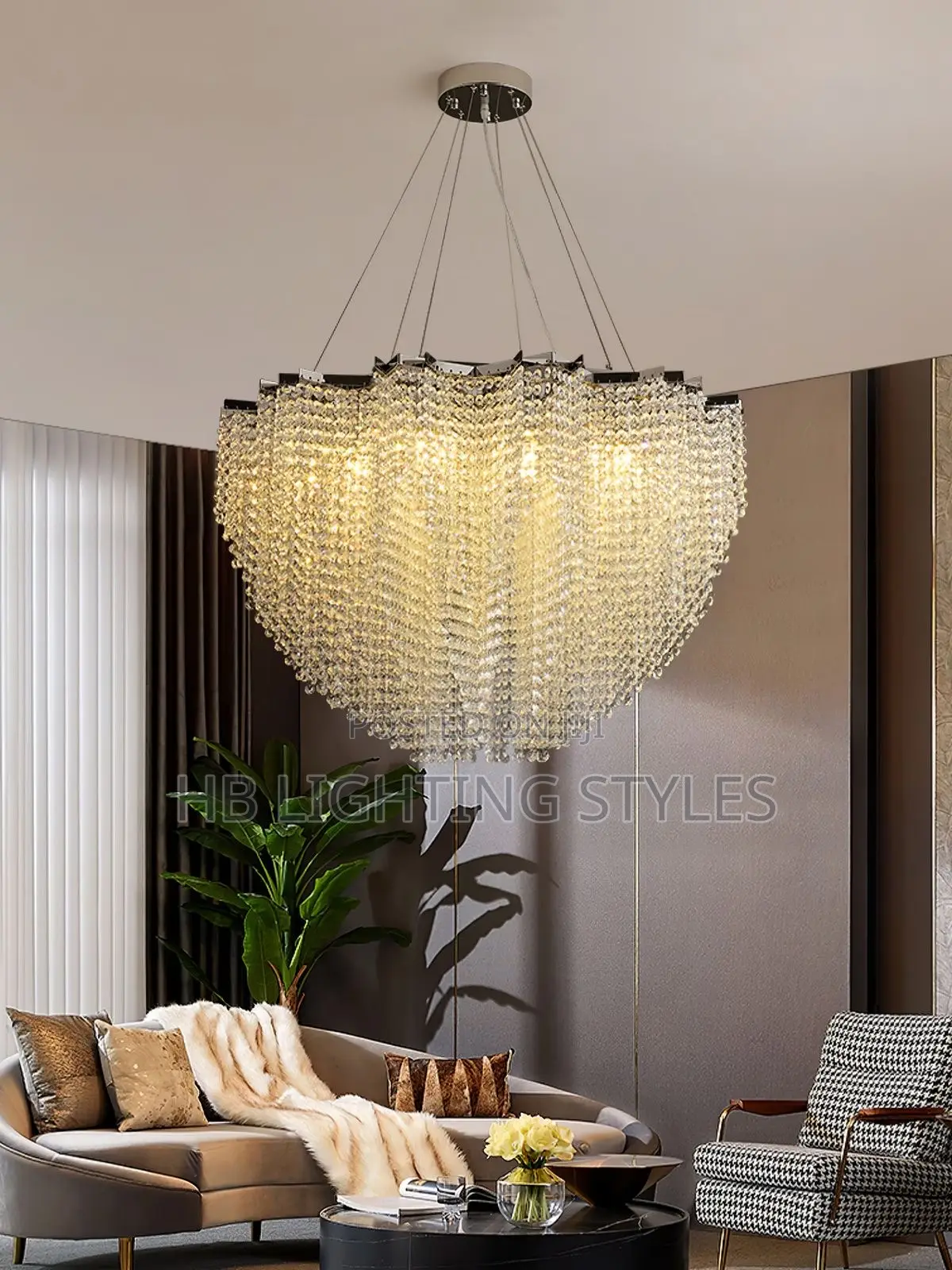 Living Room Chandelier Light Luxury Crystal Lamp