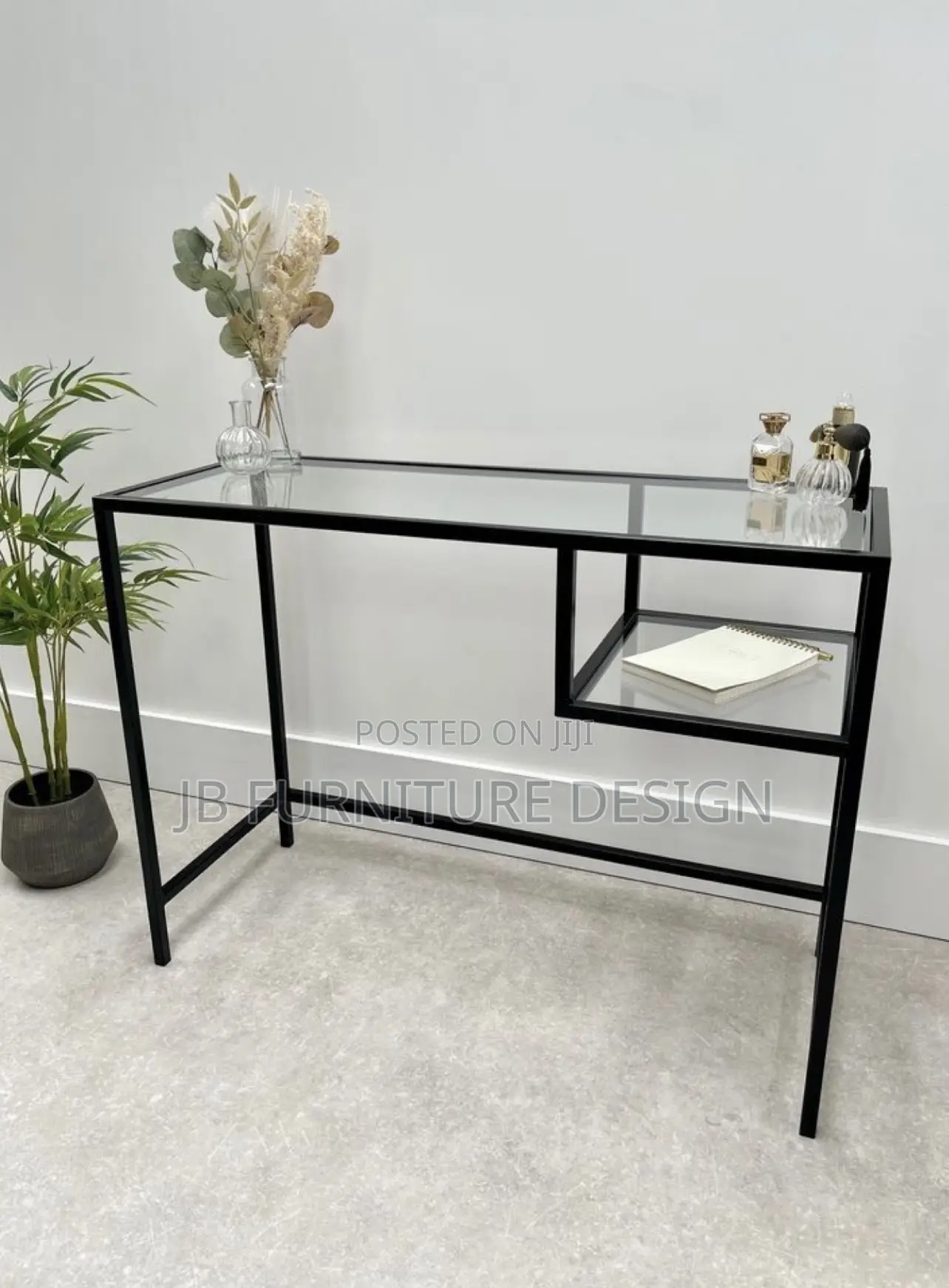 Glass and Metal Dressing Table or Desk