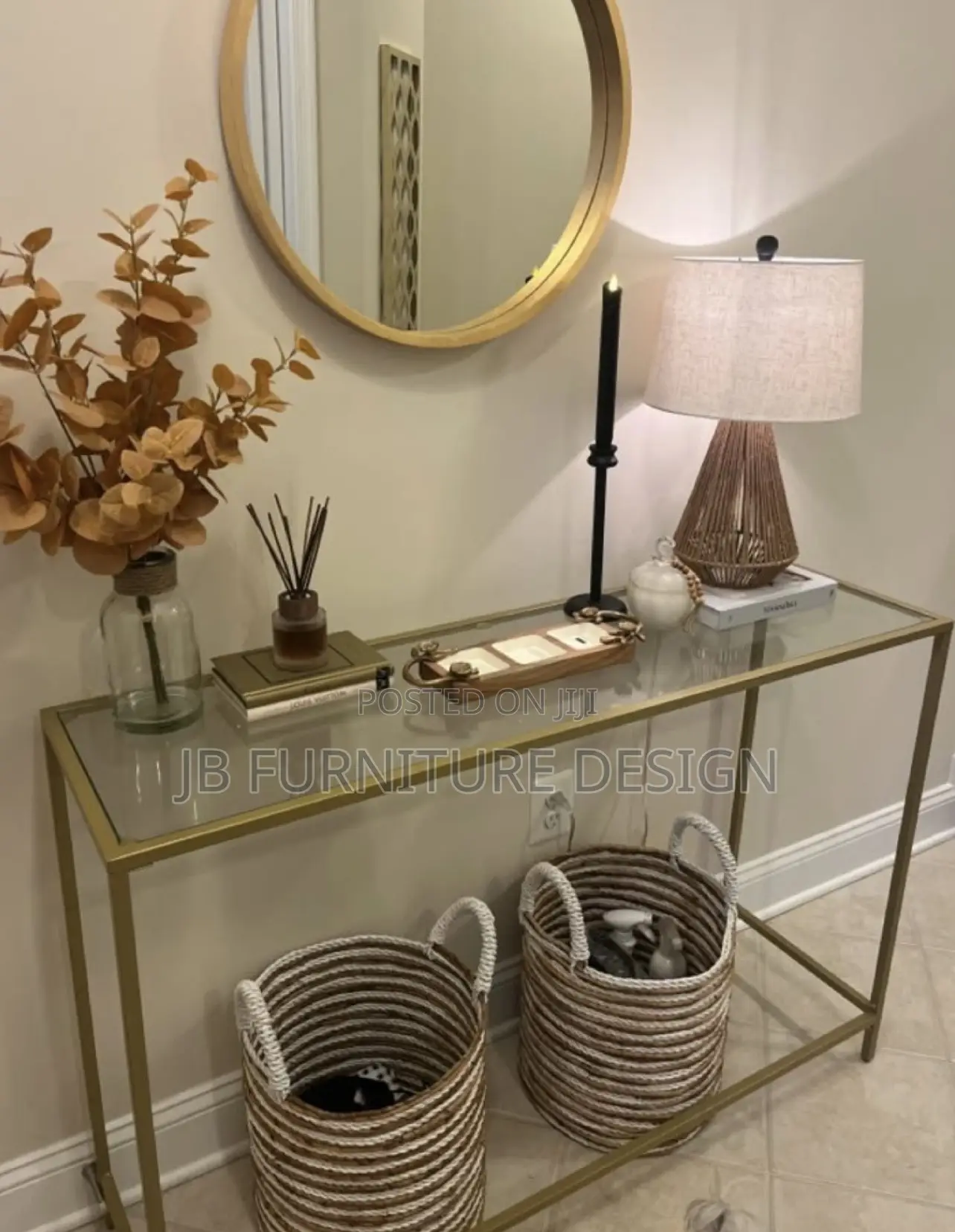 Glass and Metal Dressing Table or Desk