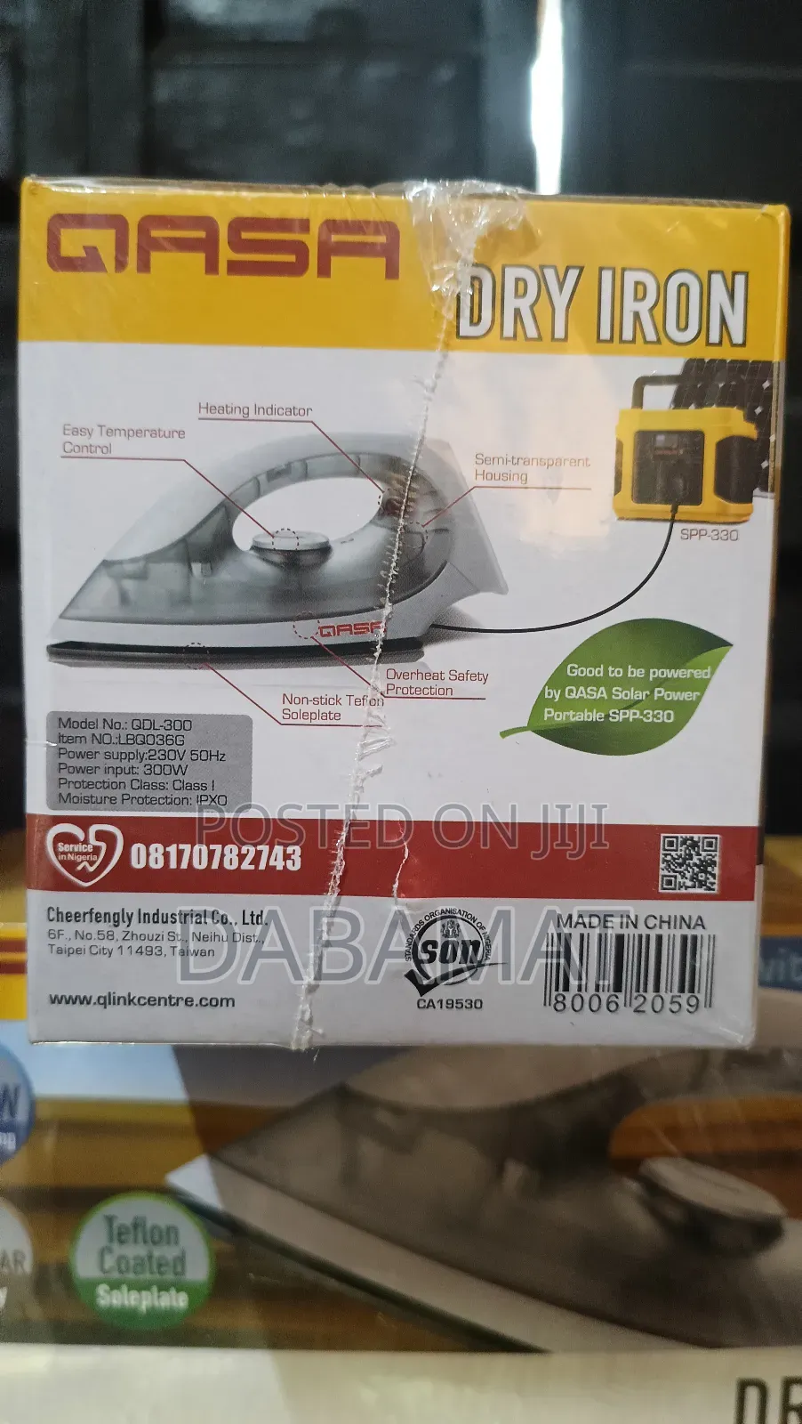 Qasa 300watts Solar/Inverter Energy Saving Pressing Iron