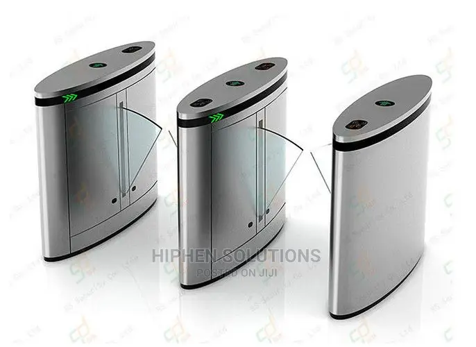 Silver Full Automatic Bridge Pedestrian Flap Barrier Gate With Mass