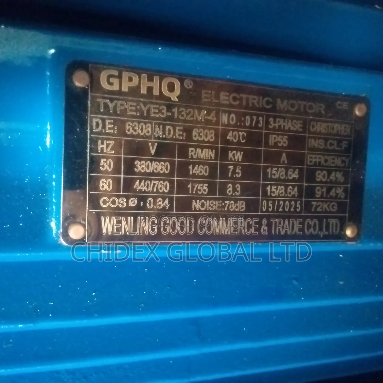 Original Brand New GPHQ Electric Motor 7.5kw 10hp