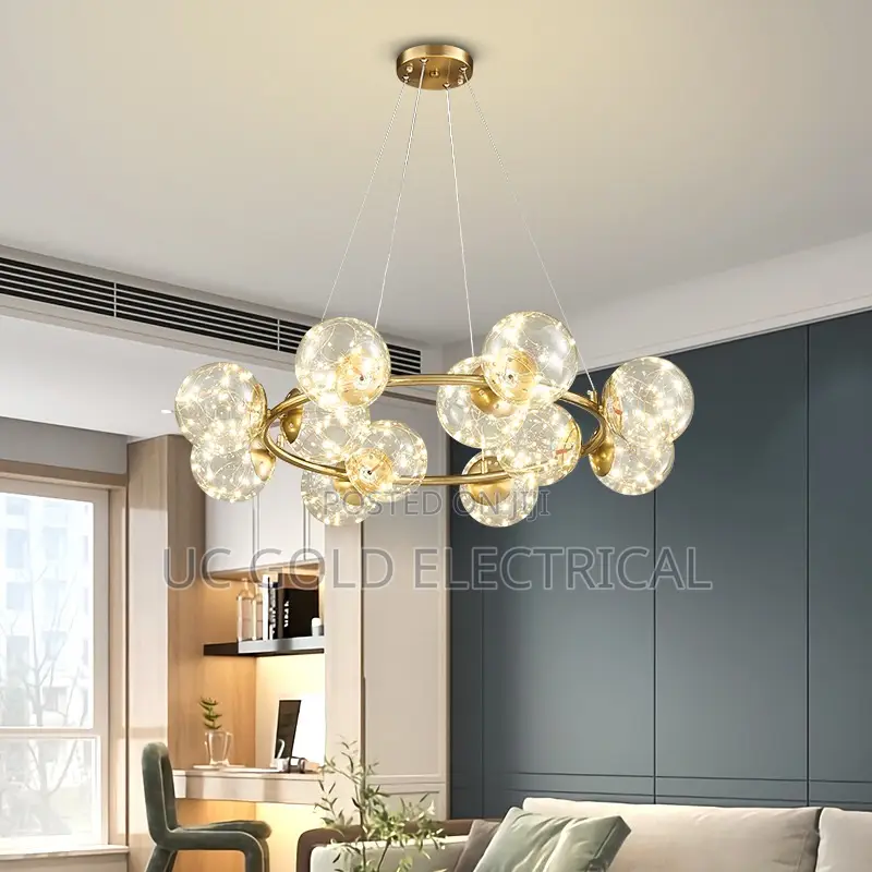 Nordic Ring Pendant Lamp Romantic Star Chandelier Round Long Glass