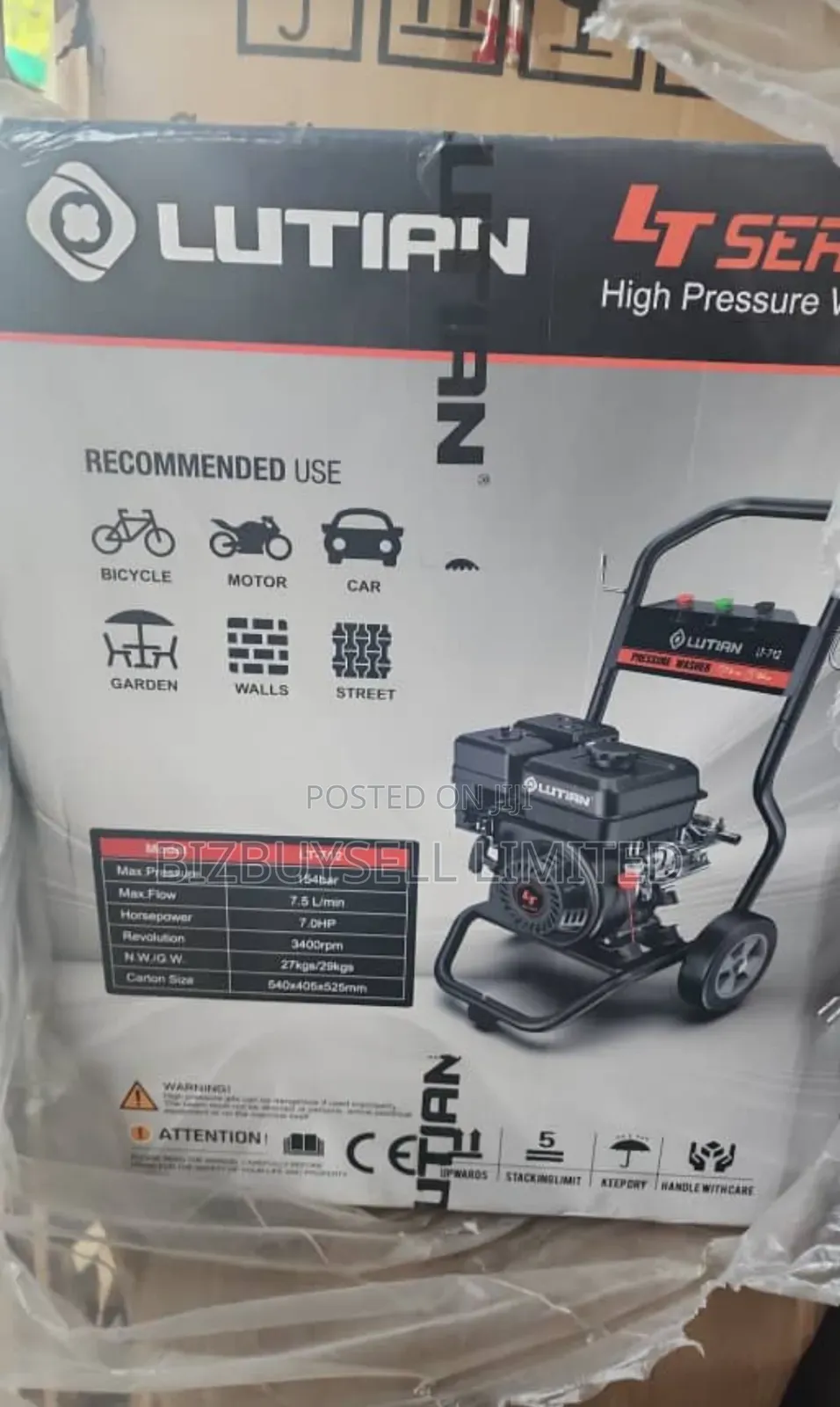 7.0hp High Pressure Car Washing Machine With Hot, Cold and Warm Water.
