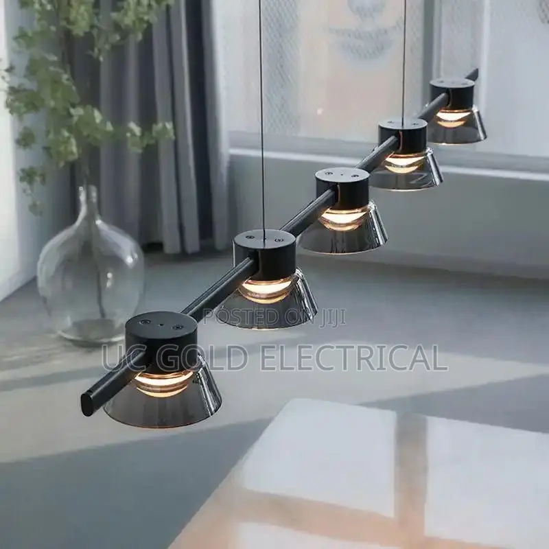 Nordic Novelty Led Chandelier Hotel Kitchen Smoke Gray Glass Lights
