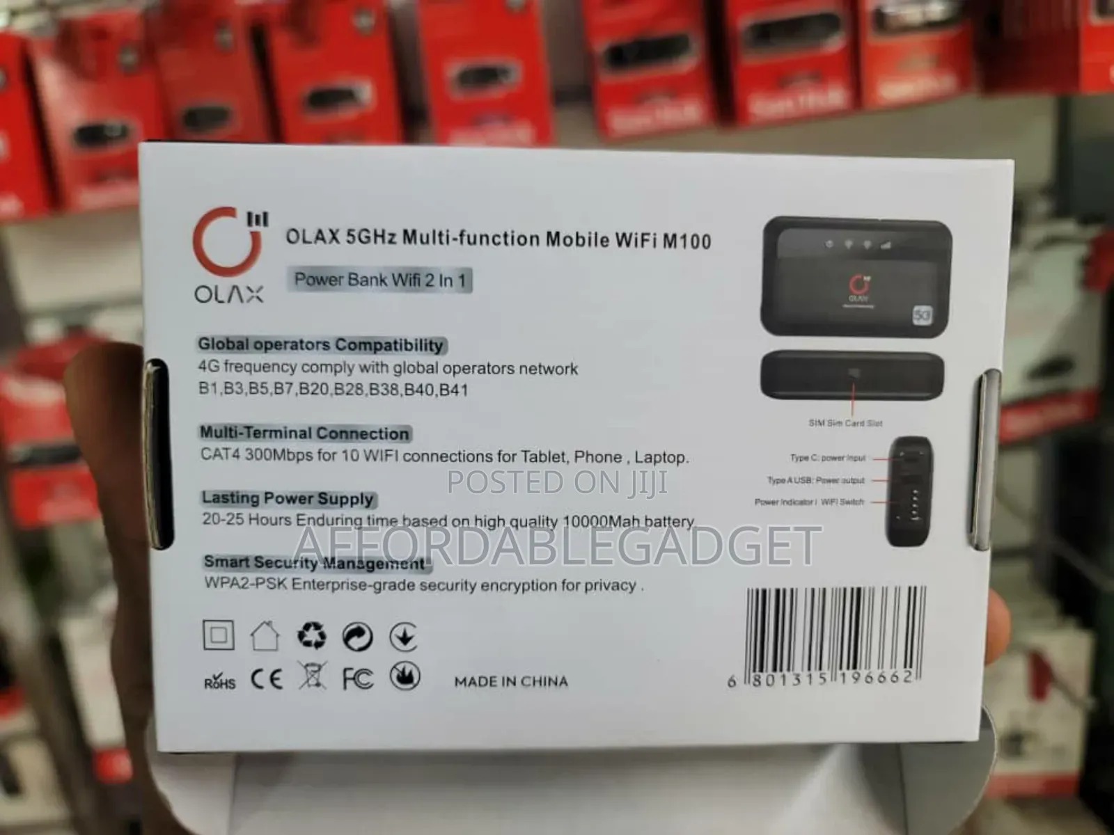 Olax Power Bank With Wifi 6 M100 5g 10000mah Battery