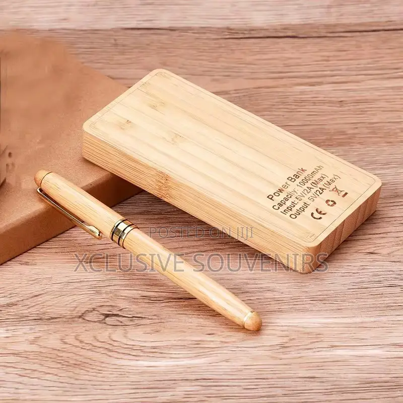Bamboo Notebook Gift Set Pen Card Holder Promotional Gift