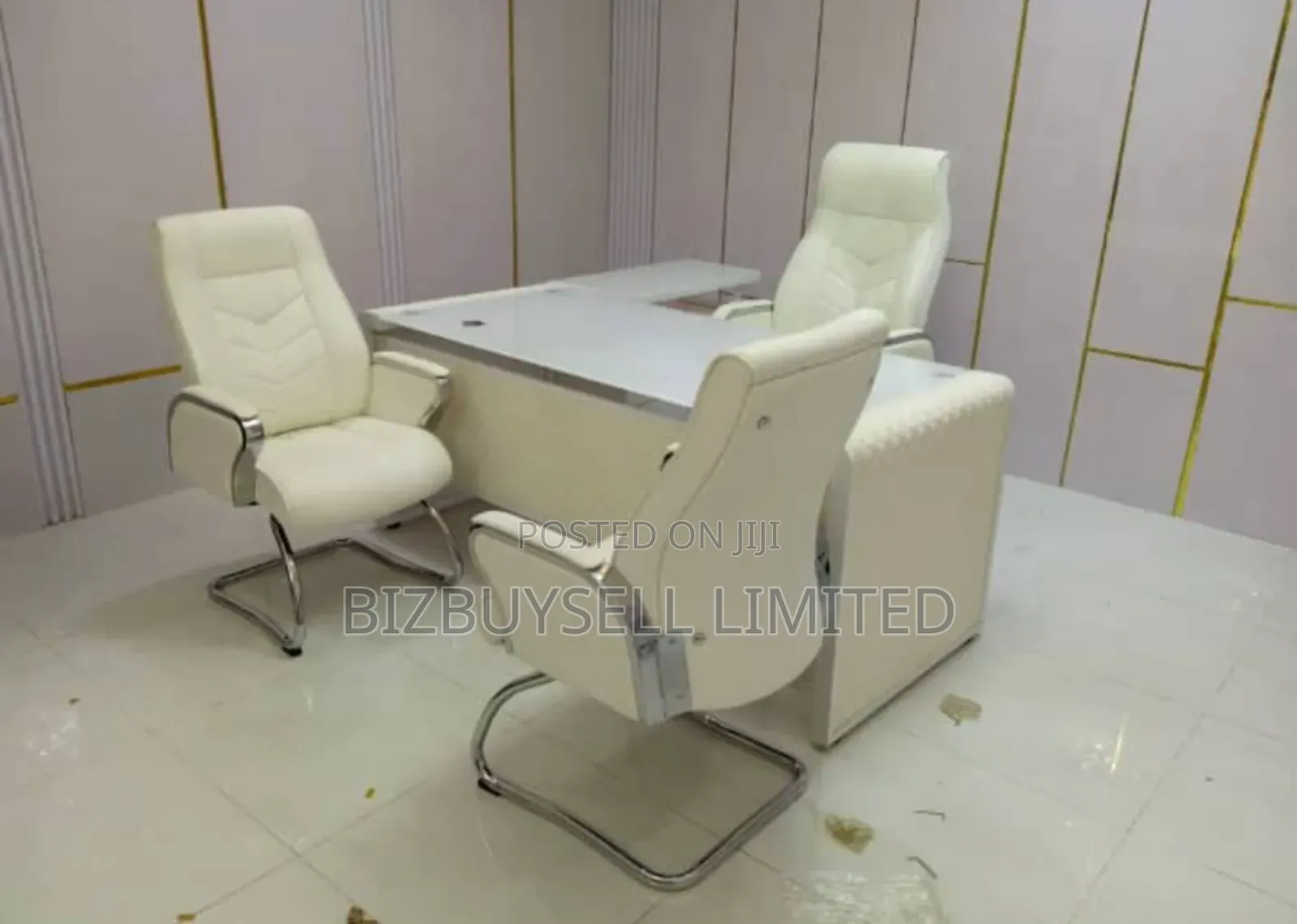 Super Executive Office Glass Table, Ex Chair and Visitors Chair.