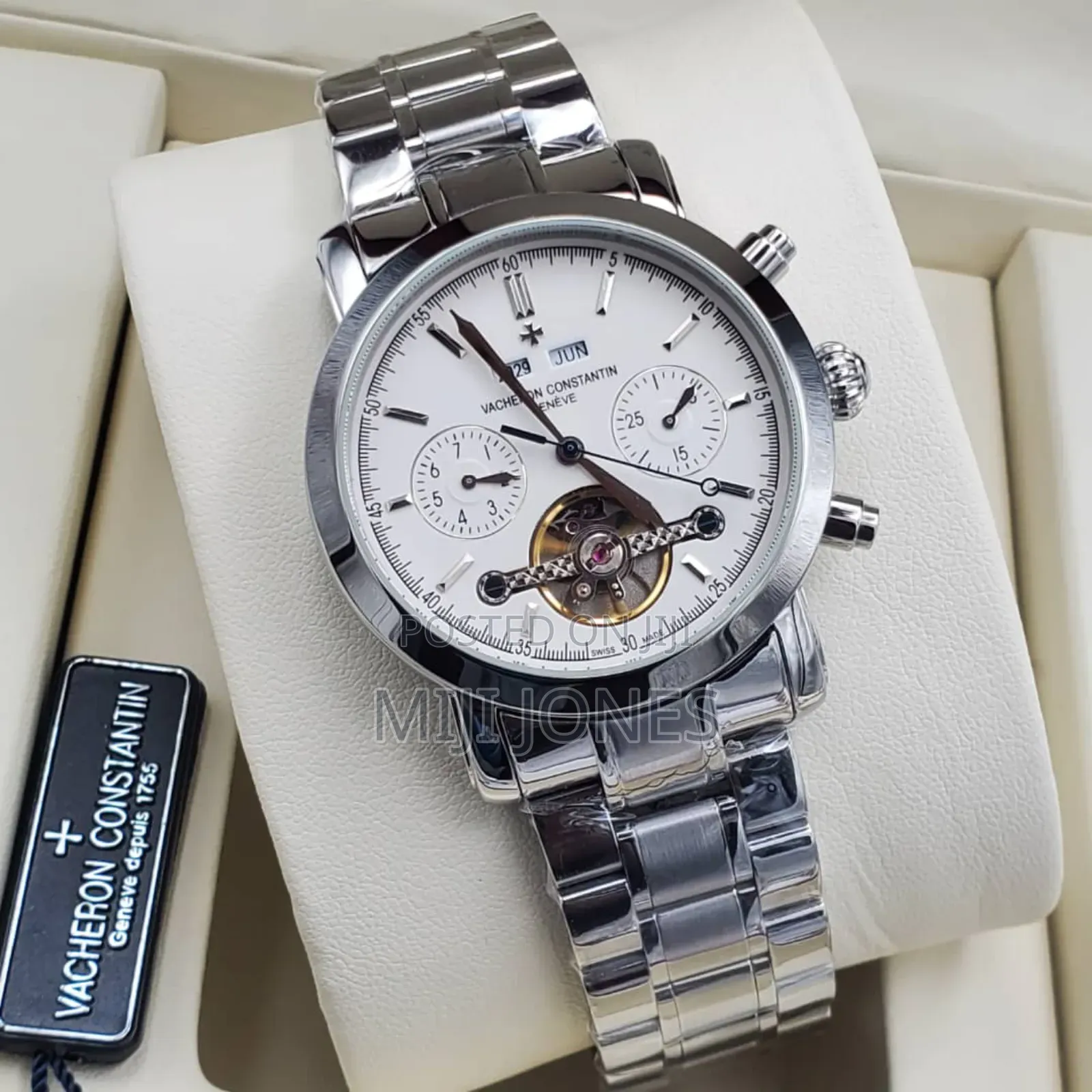 "Vacheron Constantin" Inspired Men Mechanical Silver Chain Watch