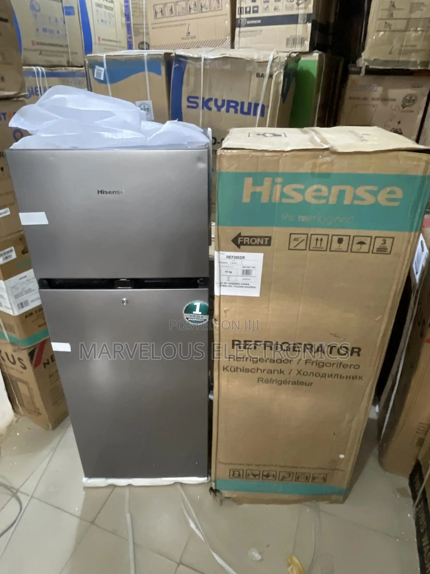 Brand New Hisense Doble Door Ref-205 Refrigerator Full Copper Coil