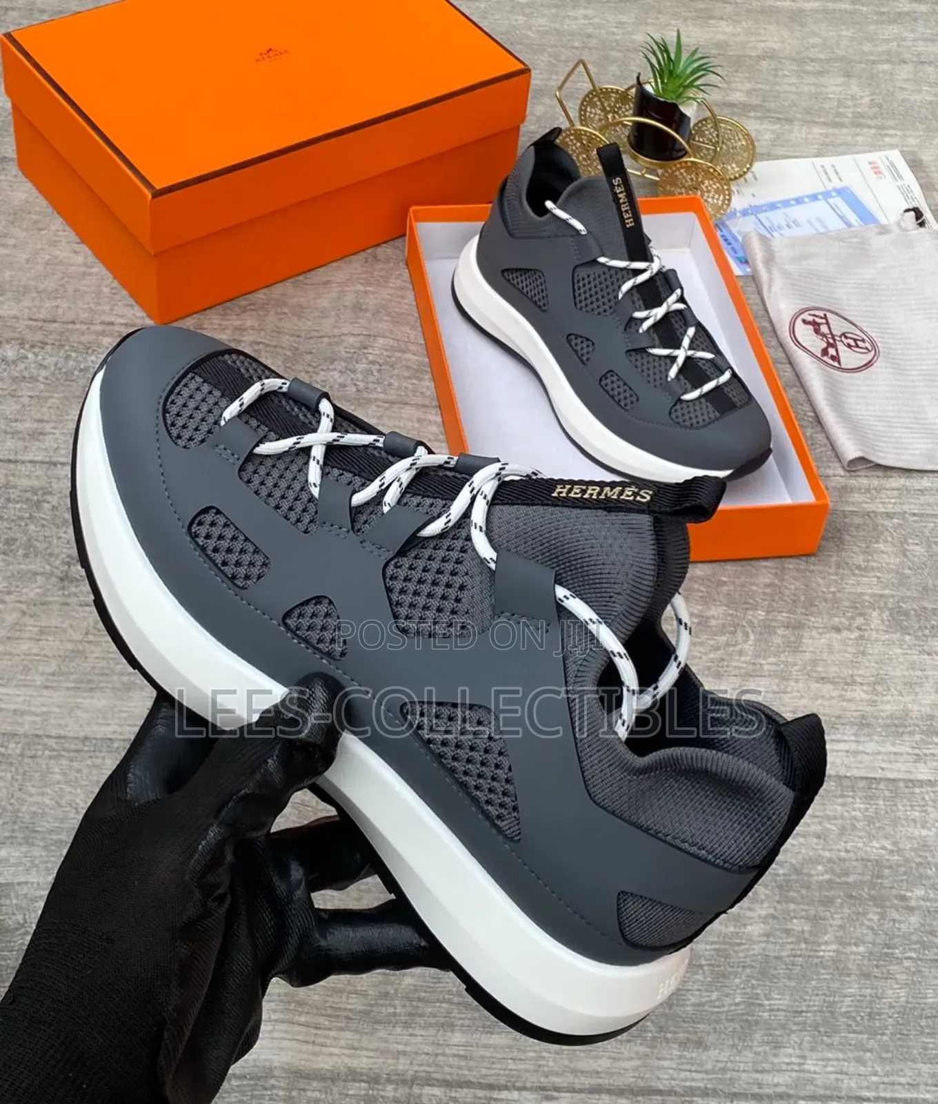 Original Hermes Paris Unisex Sneakers