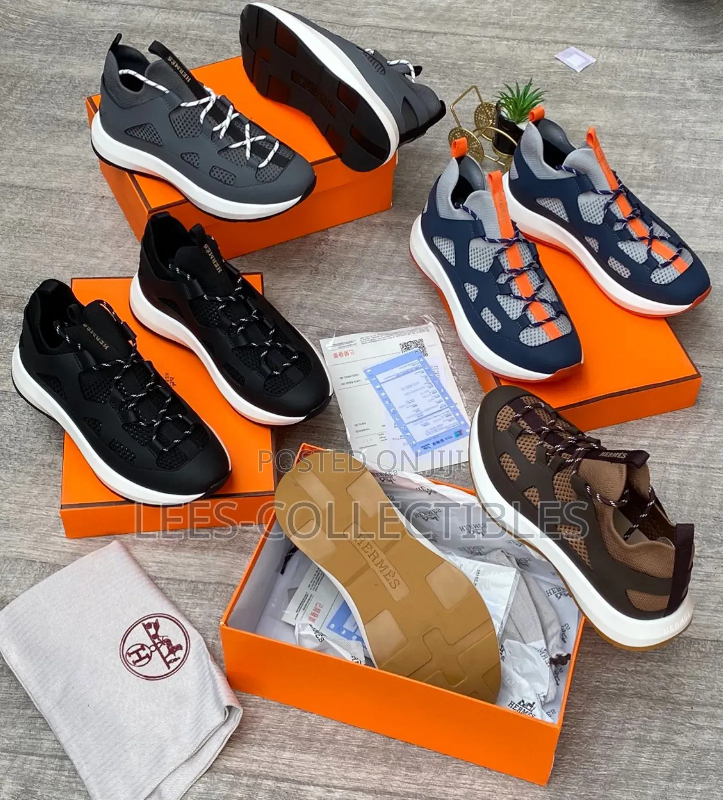 Original Hermes Paris Unisex Sneakers