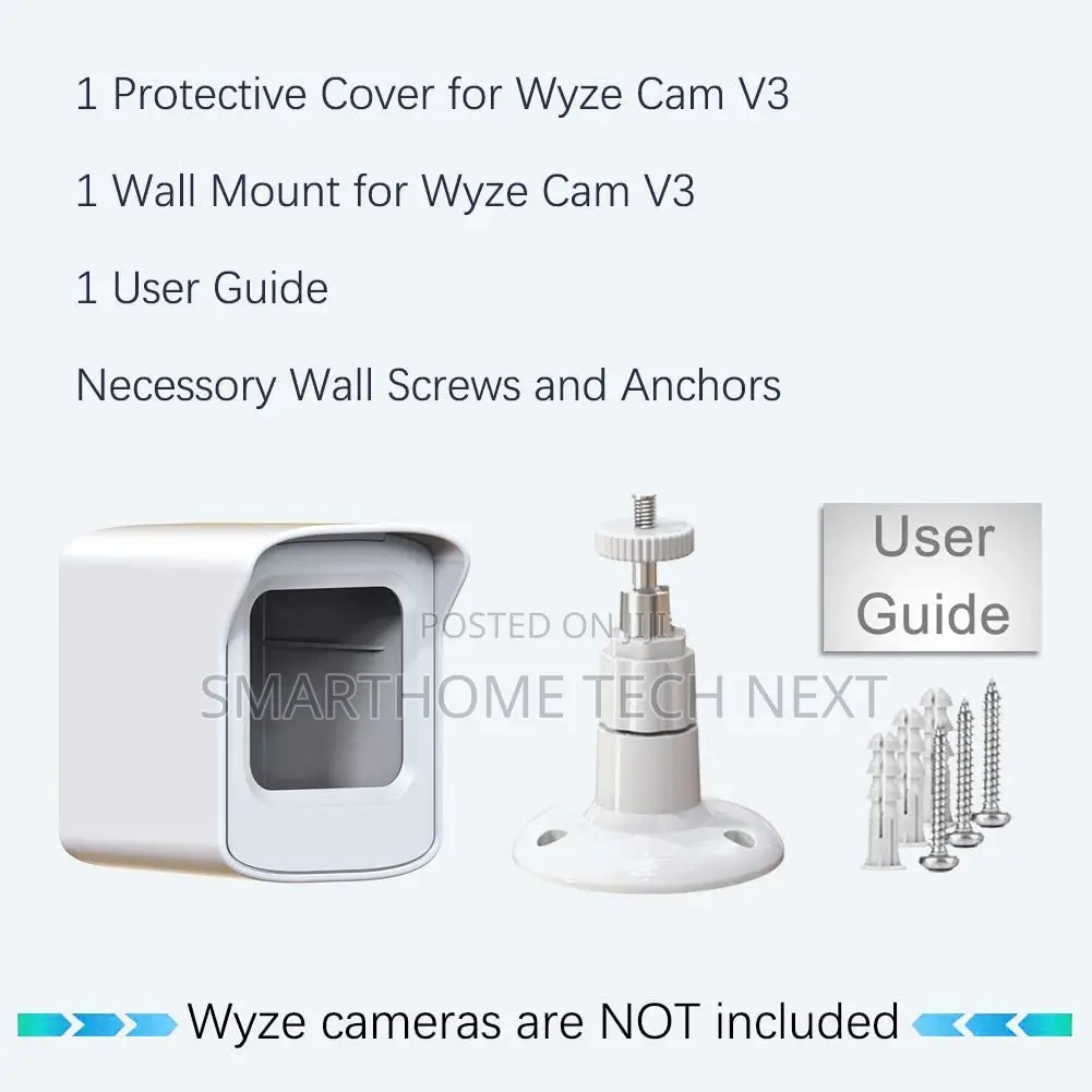 Wyze Cam V3 CCTV Camera Mounting Kit + Weatherproof Cover (White)