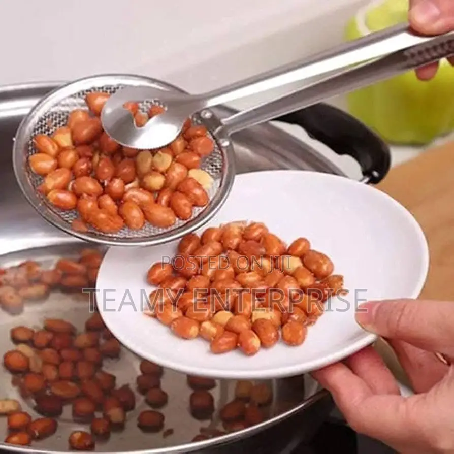 Stainless Steel Oil Frying Spoon With Strainer Filter and Picker