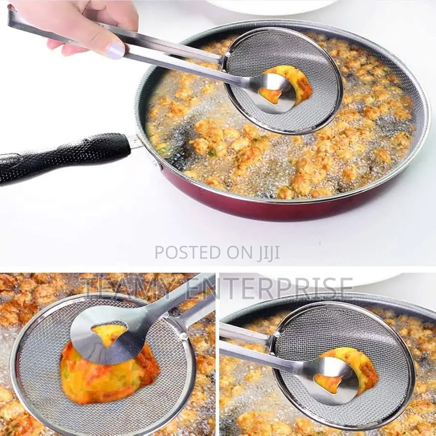 Stainless Steel Oil Frying Spoon With Strainer Filter and Picker