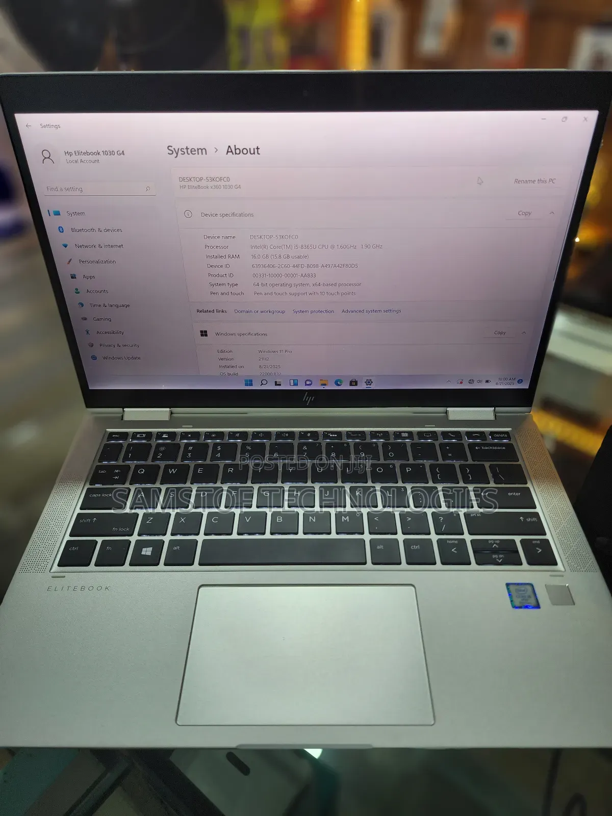 Laptop HP EliteBook X360 1030 G4 16GB Intel Core I5 SSD 256GB