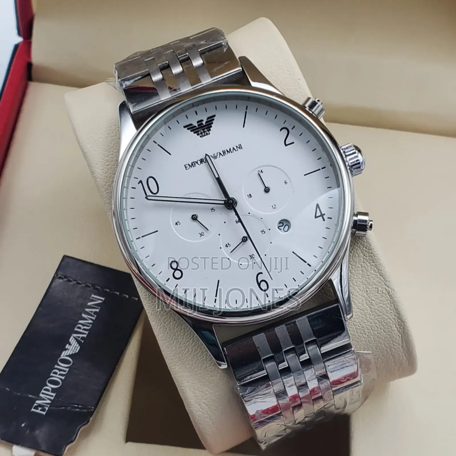 Chain Strap Emporio Armani Watch - Chronograph Function