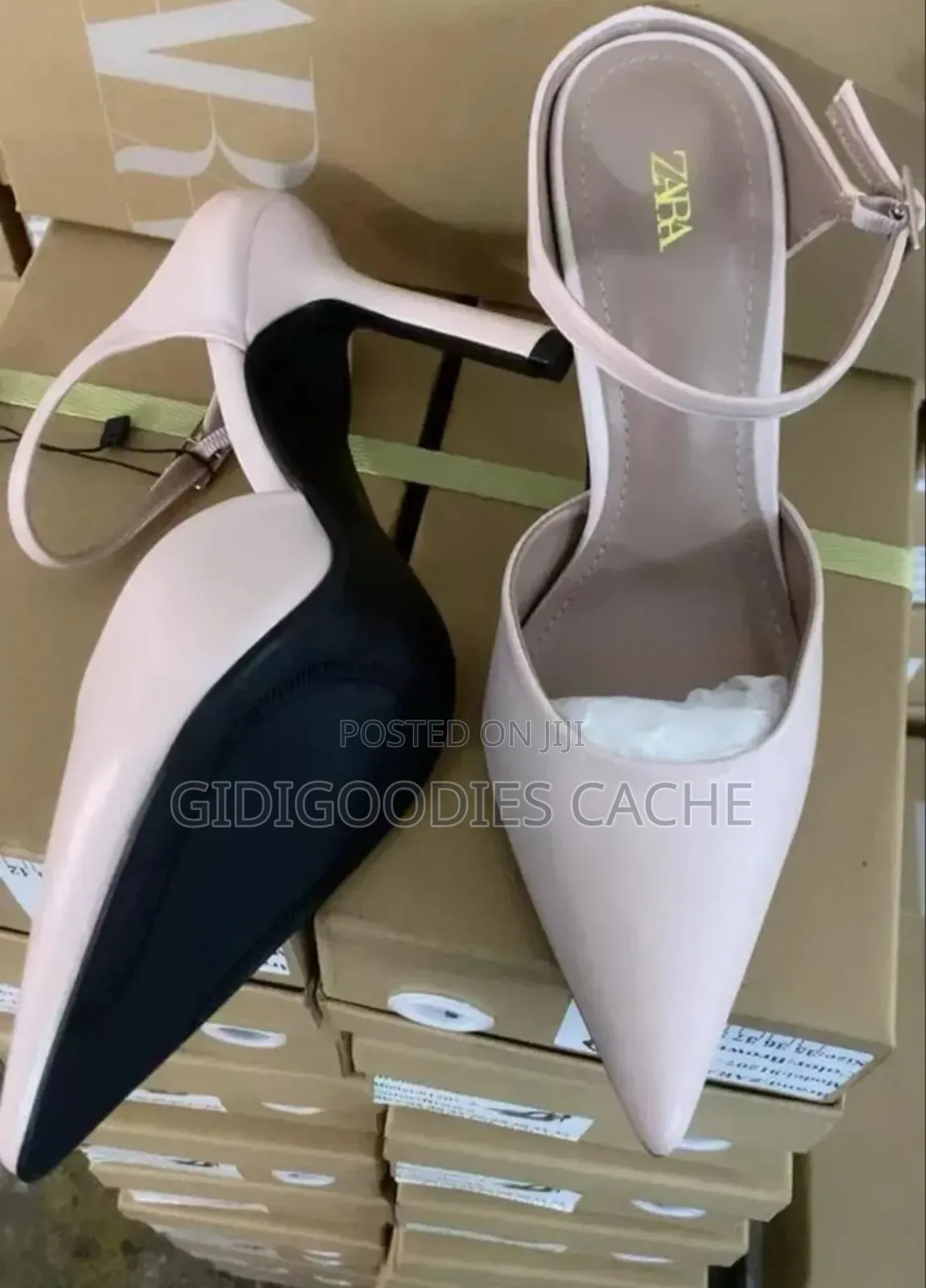 Zara Nude Slingback Heels