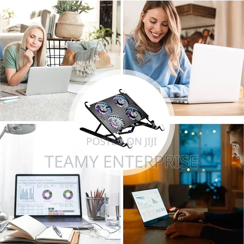 Steel Laptop Stand With 4 Cooling Fans