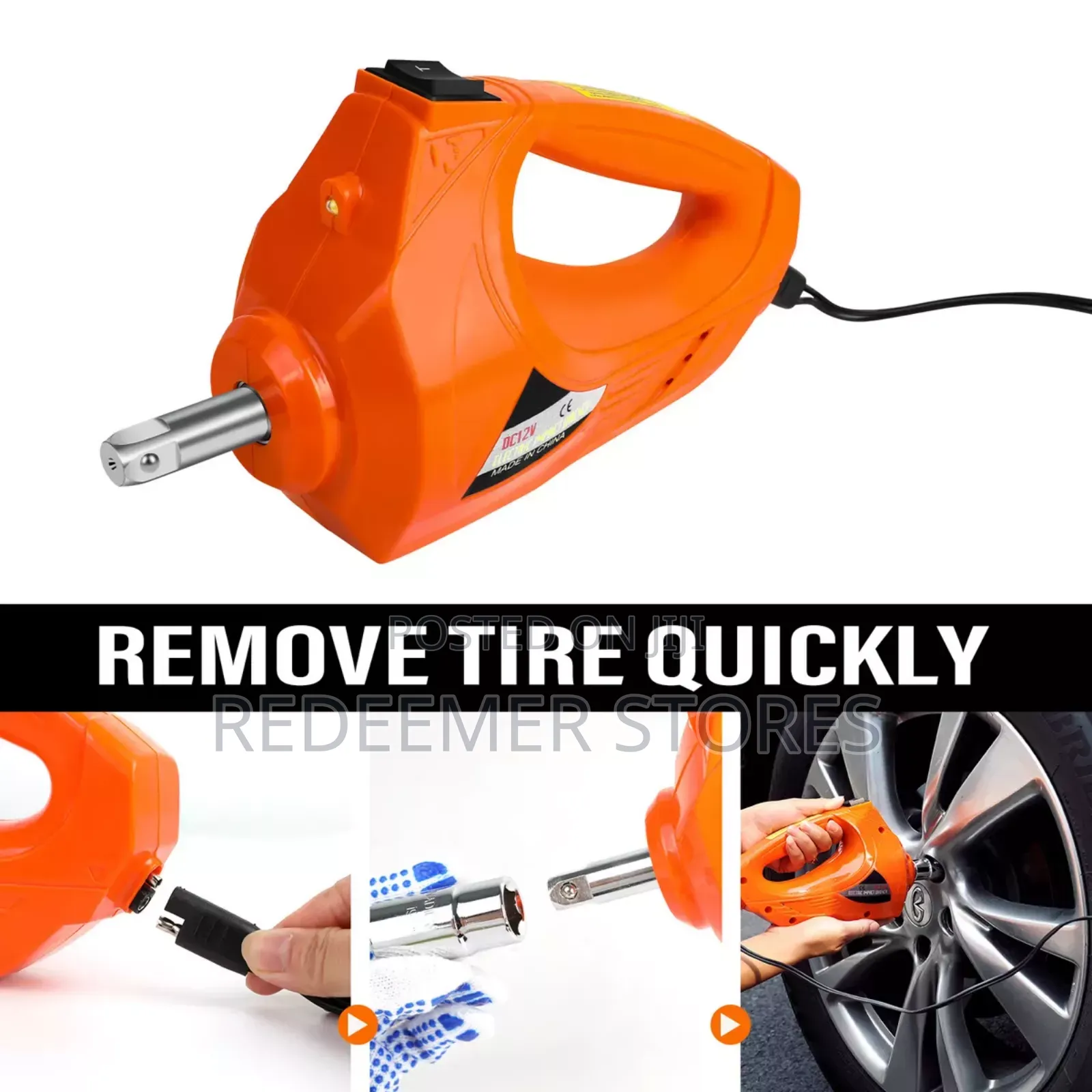 Hydraulic Car Jack +Tire Pump + Electric Wrench Led Light Display