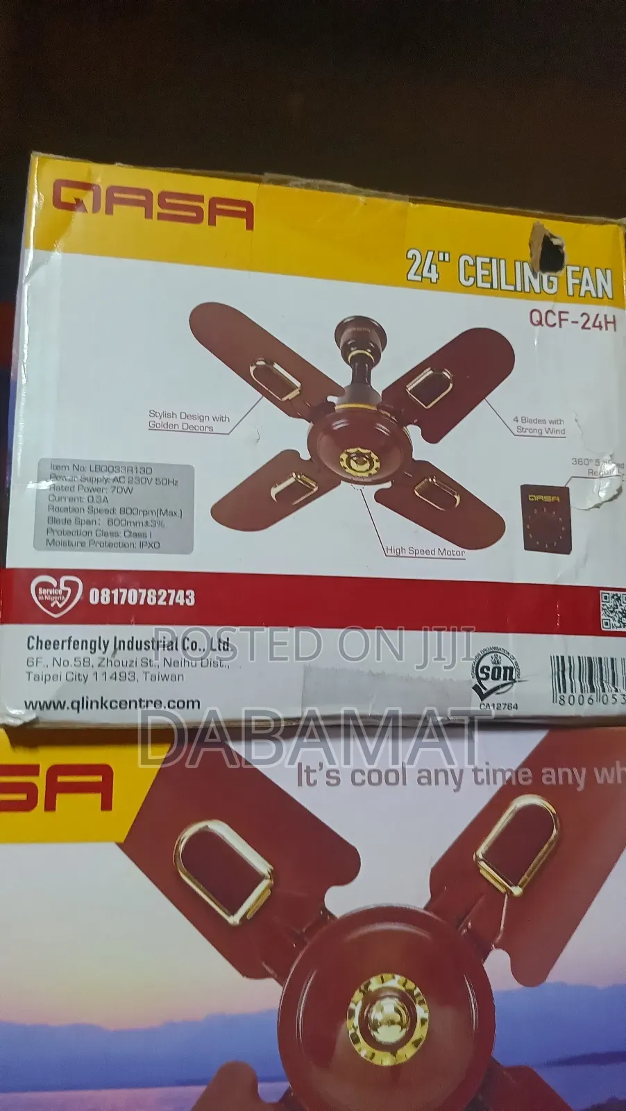 Qasa 24 Inches Short Blade Ceiling Fan