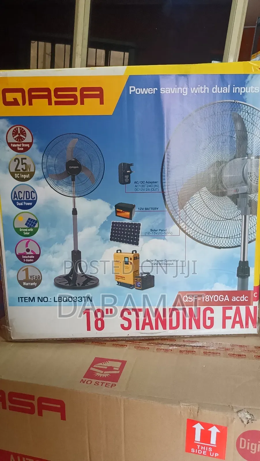 Qasa Ac/Dc Solar Capable Energy Saving Standing Fan
