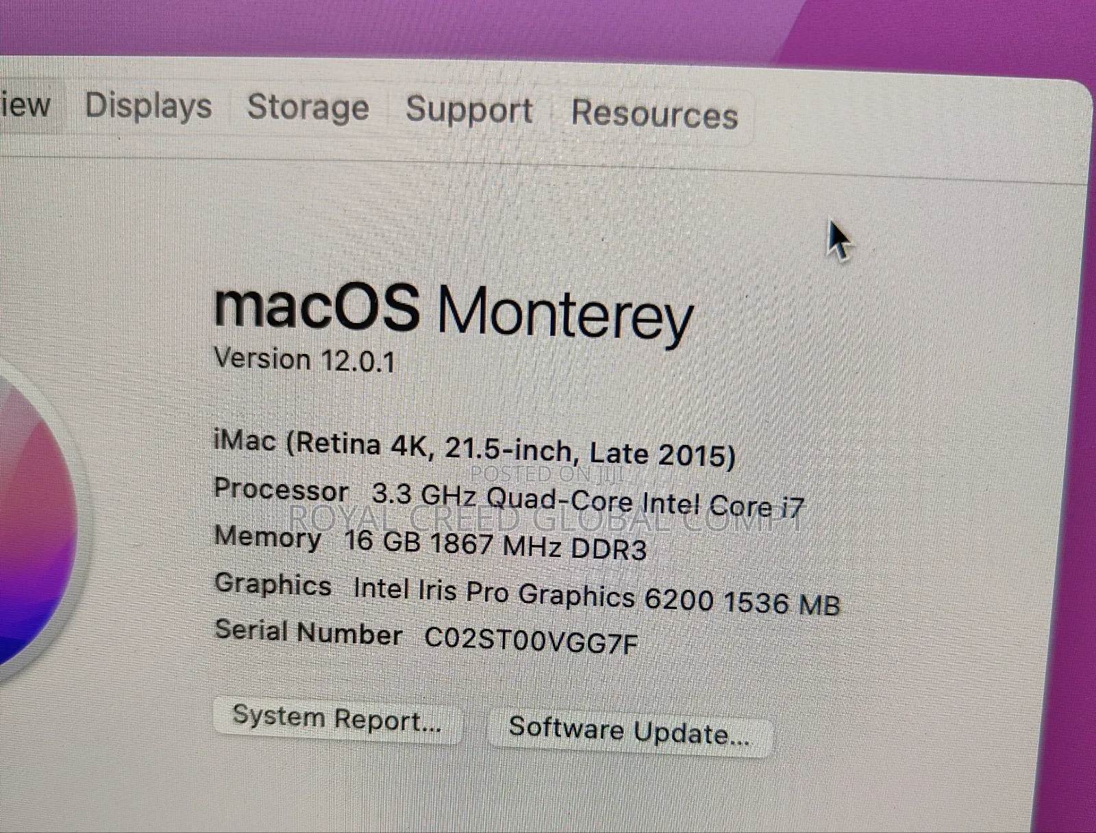 Desktop Computer Apple iMac 16GB Intel Core I7 SSD 1T