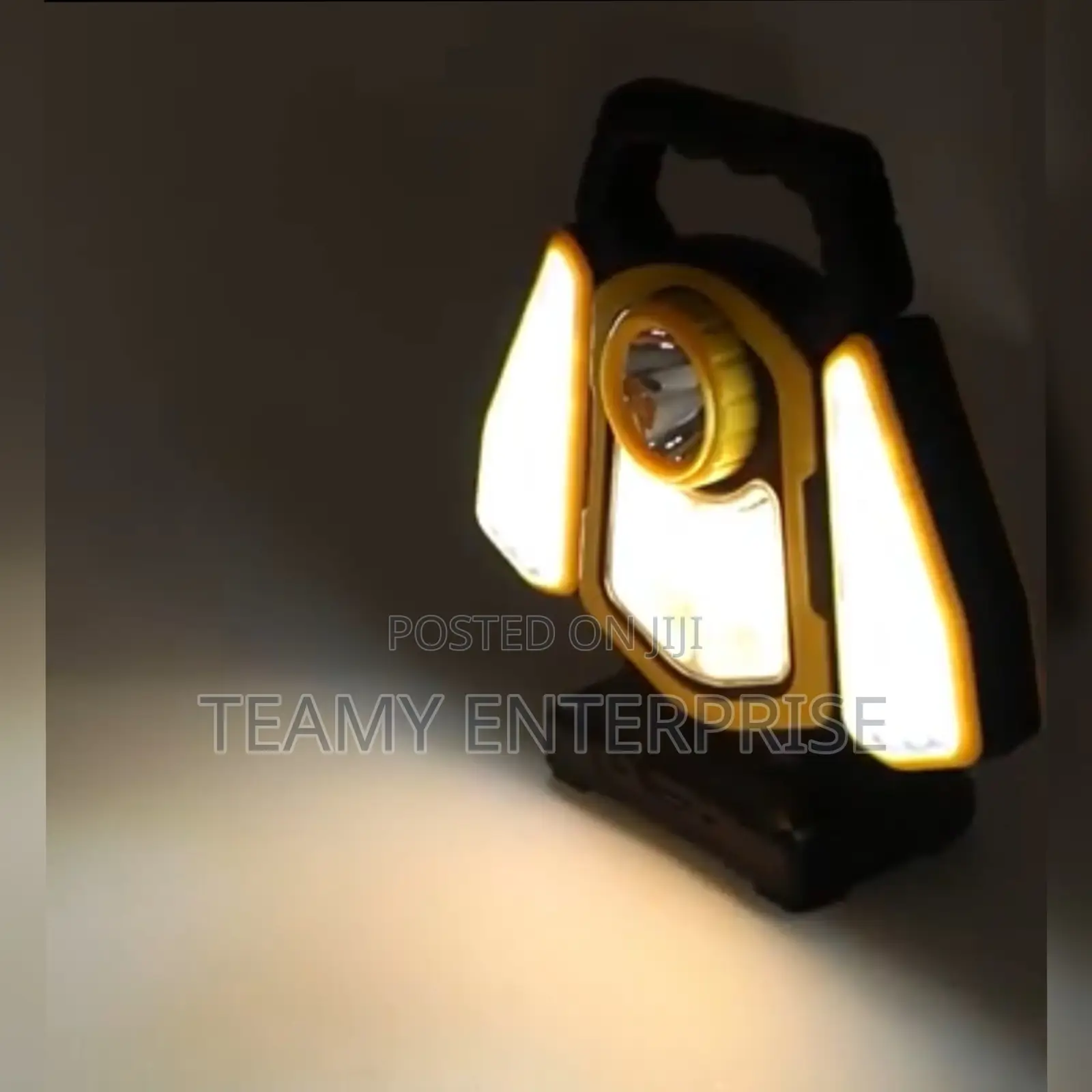 Double Reflection Solar and Electric Rechargeable Lamp With Power Bank