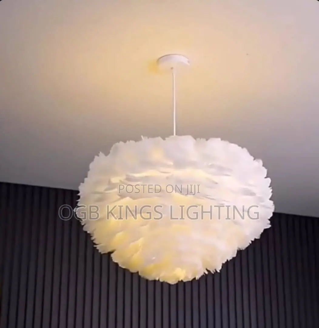 Feather Led Pendant Lamp Bedroom Simple Modern Warm Romantic Creative