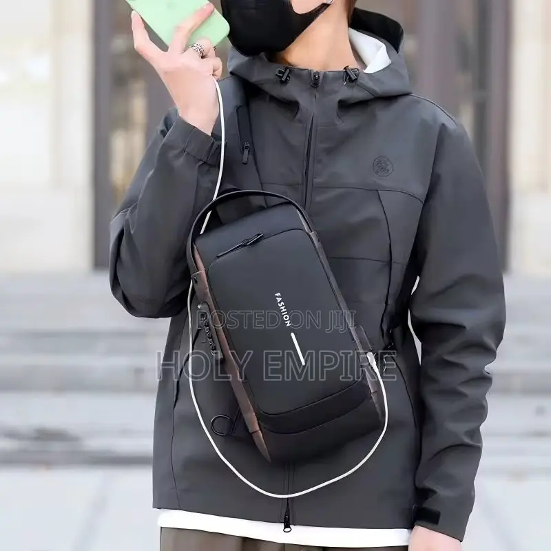 Men Anti Theft Chest Bag Shoulder Bags Usb Charging Crossbody Package