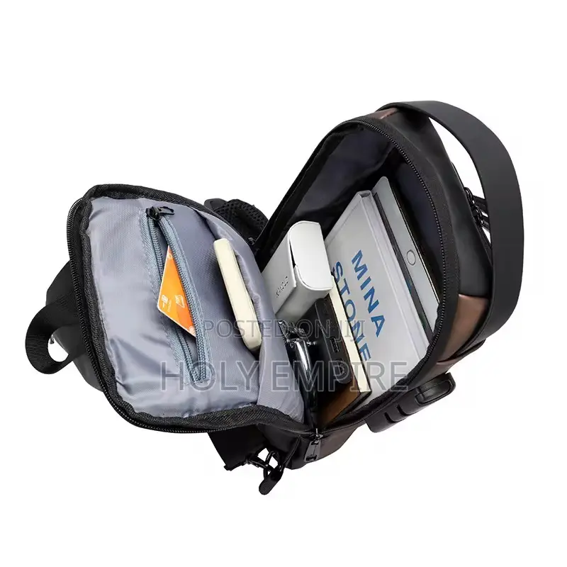 Men Anti Theft Chest Bag Shoulder Bags Usb Charging Crossbody Package