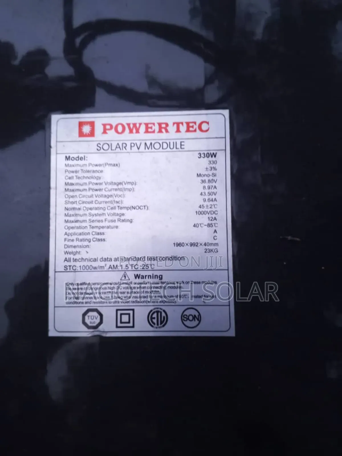 330wattall Black Powertec Panel