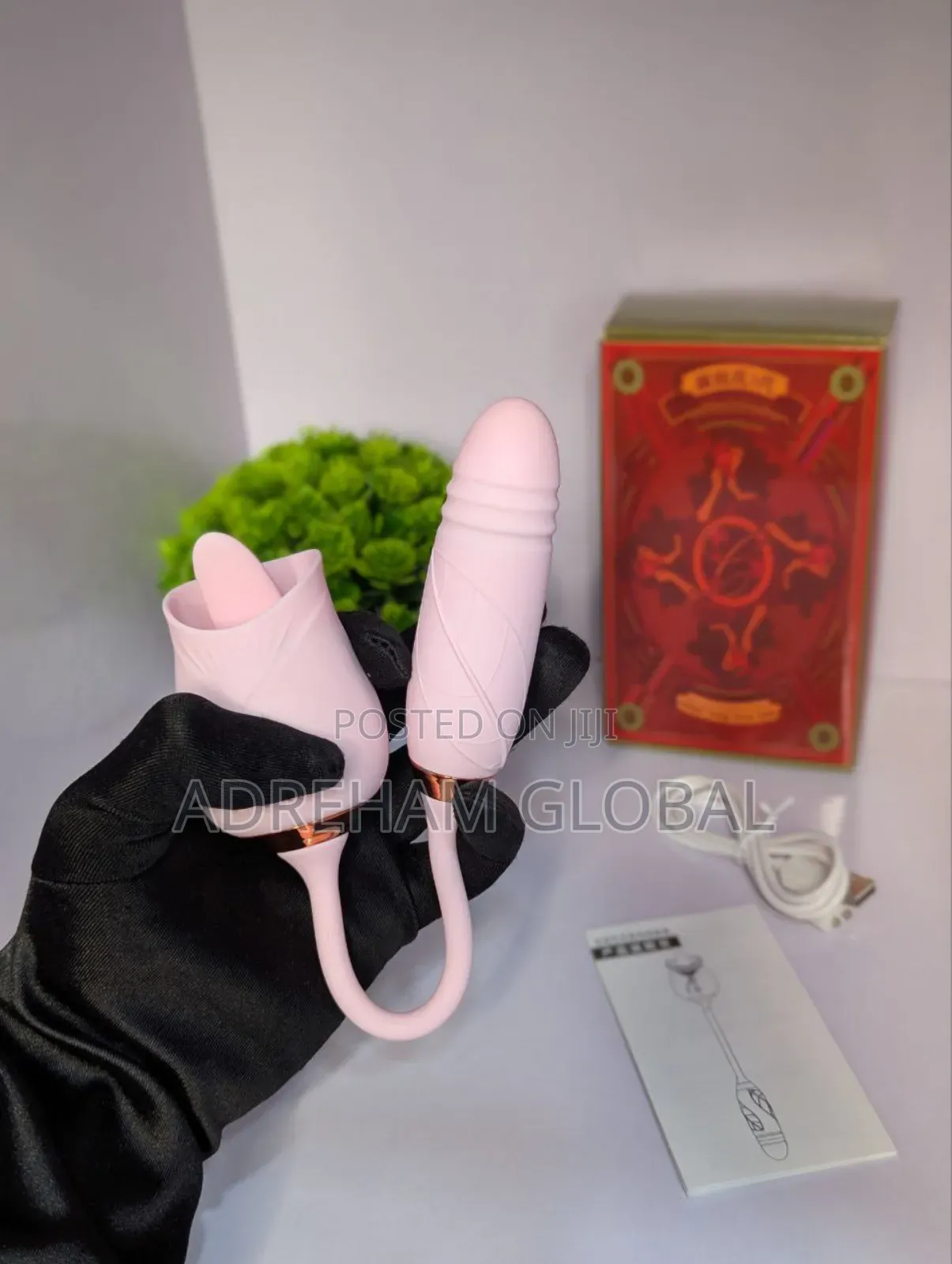 2in1 Pulsating Rose Licker -Available in Pink and Red Colour