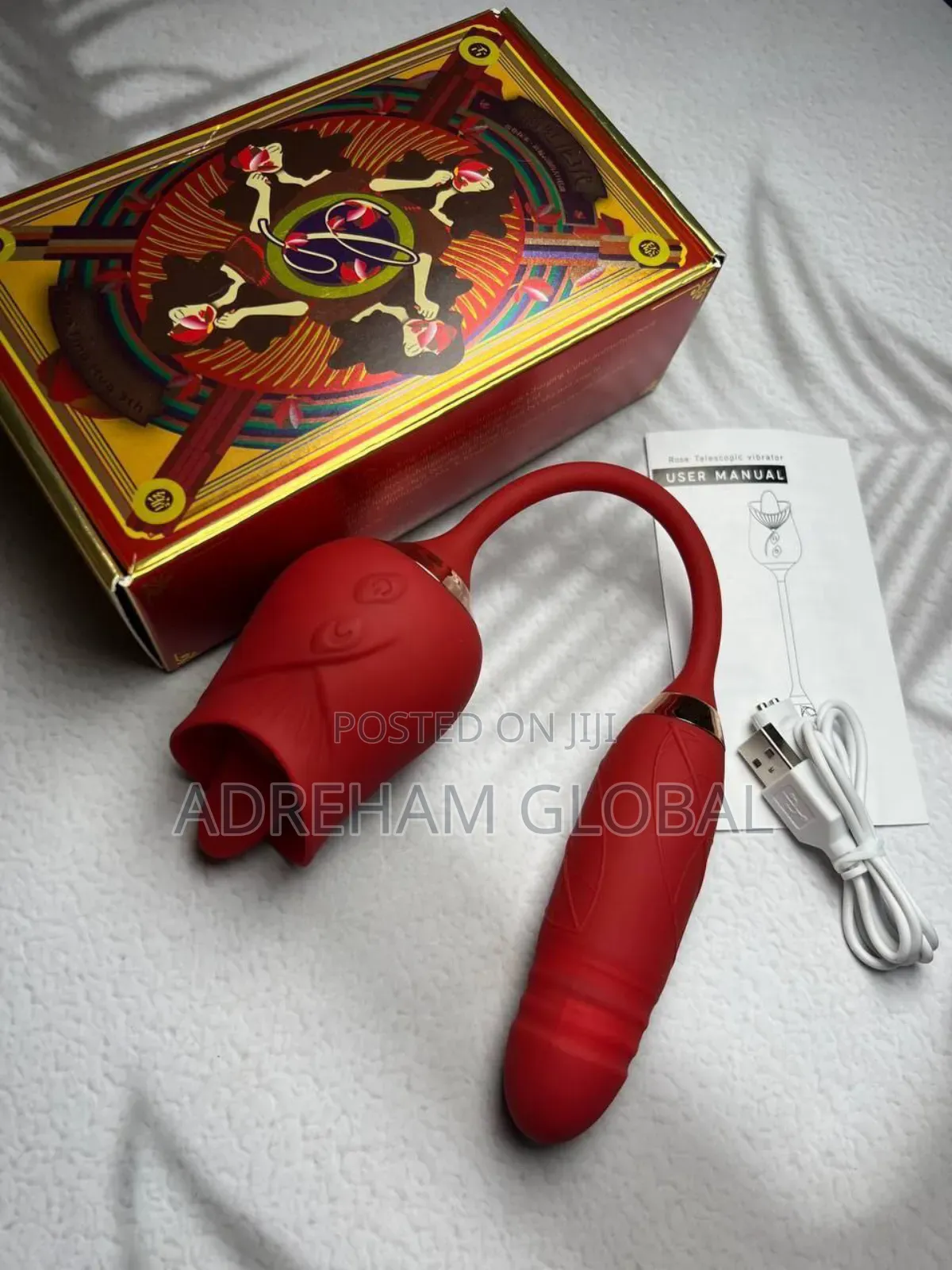 2in1 Pulsating Rose Licker -Available in Pink and Red Colour