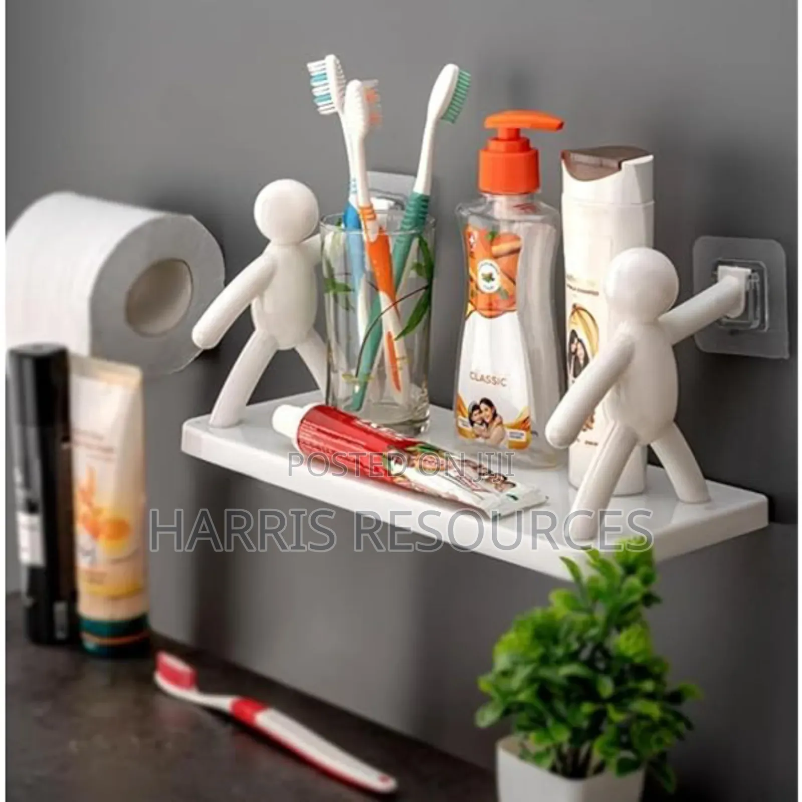 Double Bathroom Wall Shelf Organiser Hanger