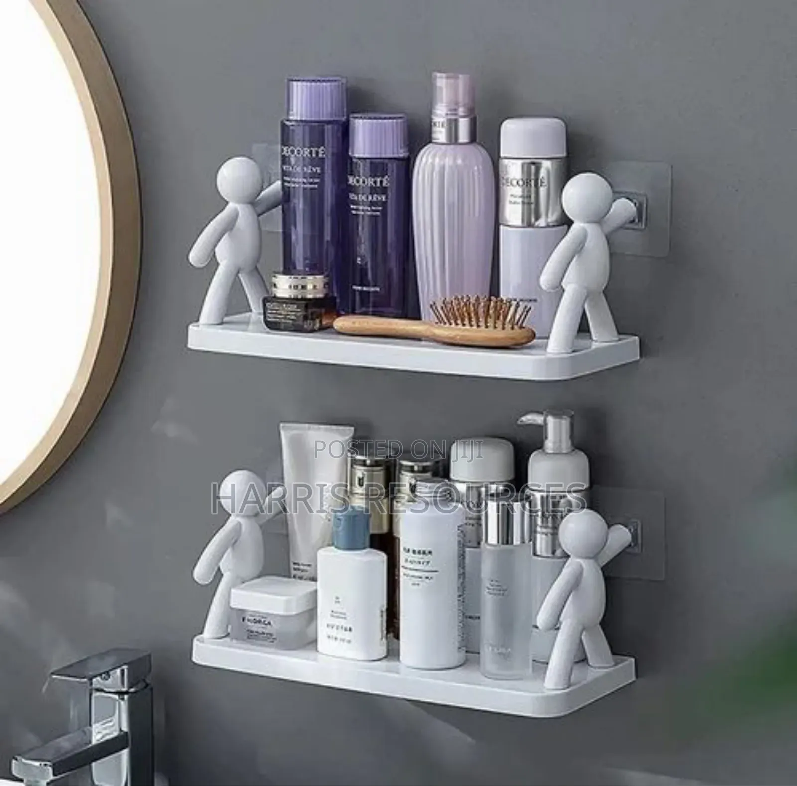 Double Bathroom Wall Shelf Organiser Hanger