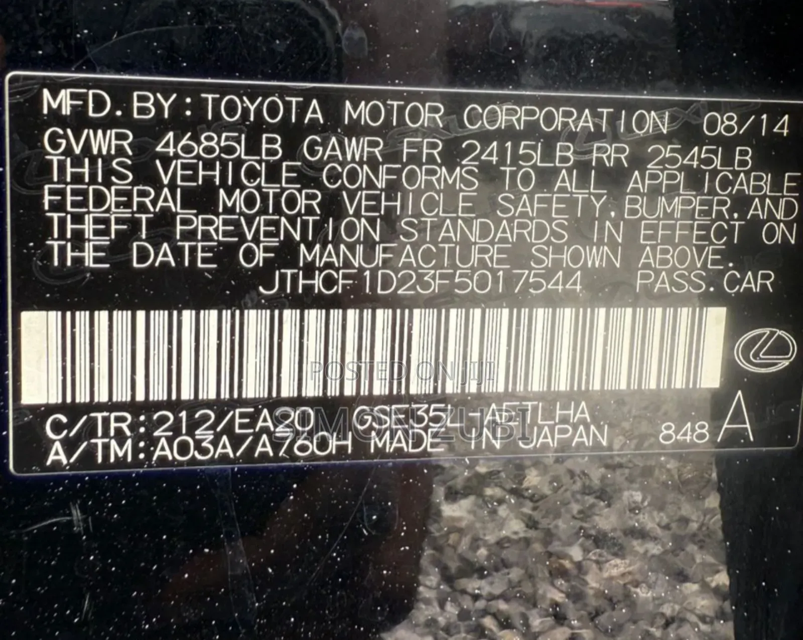 Lexus IS 2015 Black