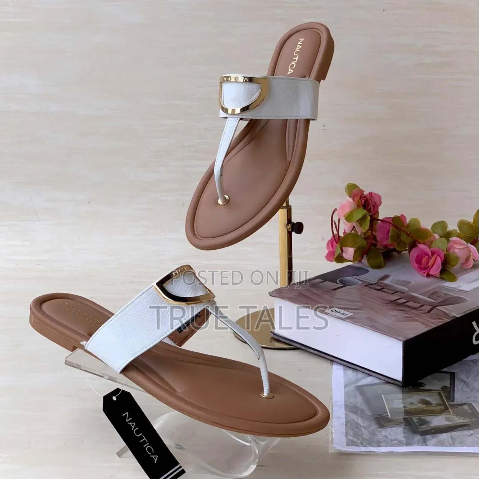 Nautica Comfortable Uk  Genuine Leather Scissors Ladies Slippers