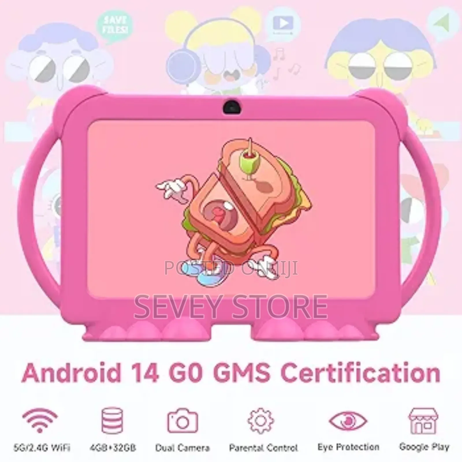 7 Inch Tablet for Kids, 4gb Ram 32gb Rom Toddler Tableta With Case