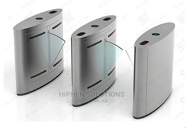 Access Control Flap Barrier Gate, Barcode RFID Reader Turnstile System