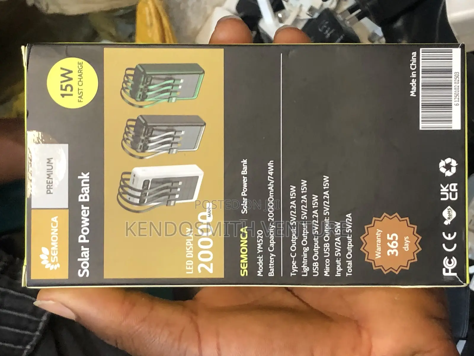 20000mah 15w Solar Powerbank