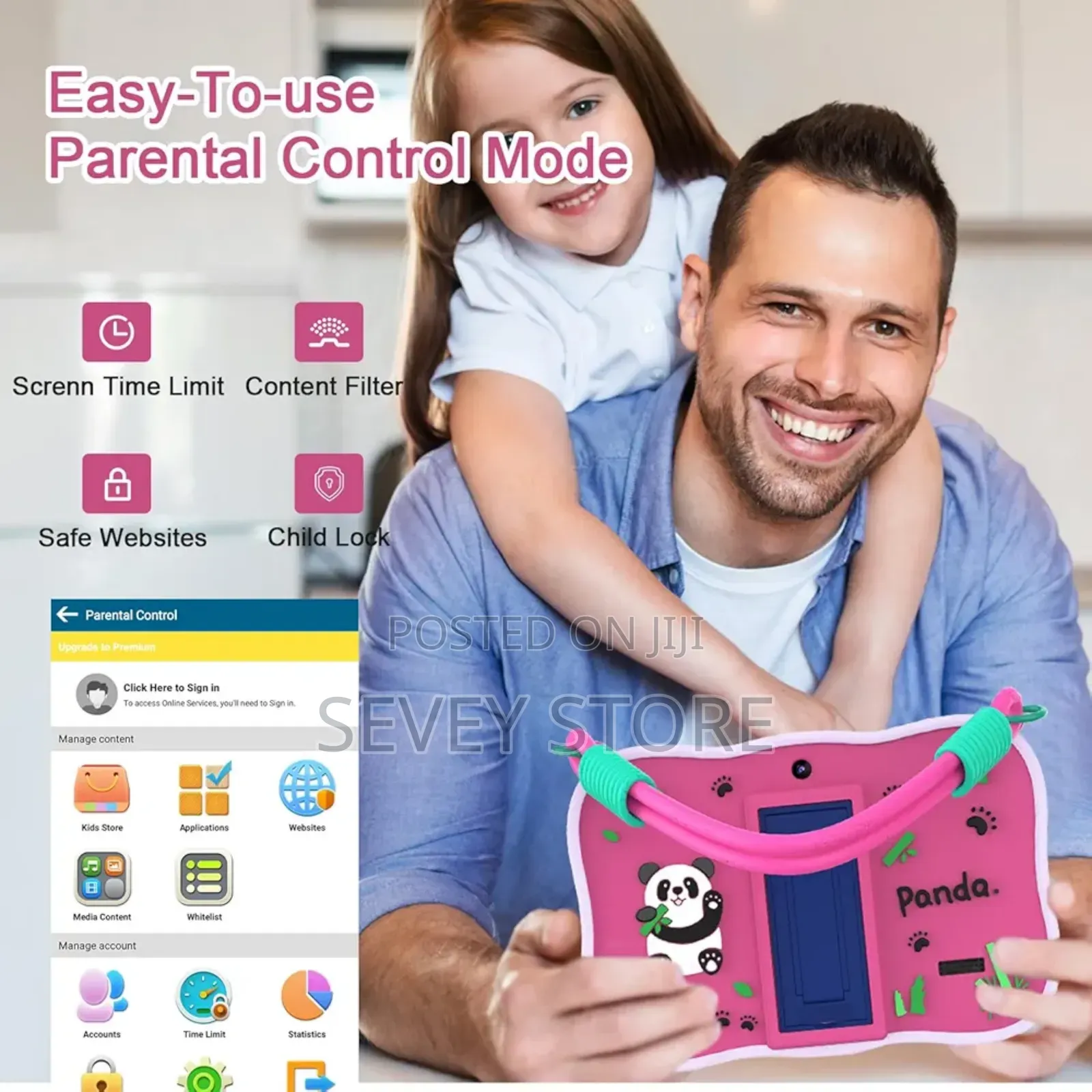 Kids Tablet With Lanyard, Android 13 With 32gb Toddler Tablet,Wifi