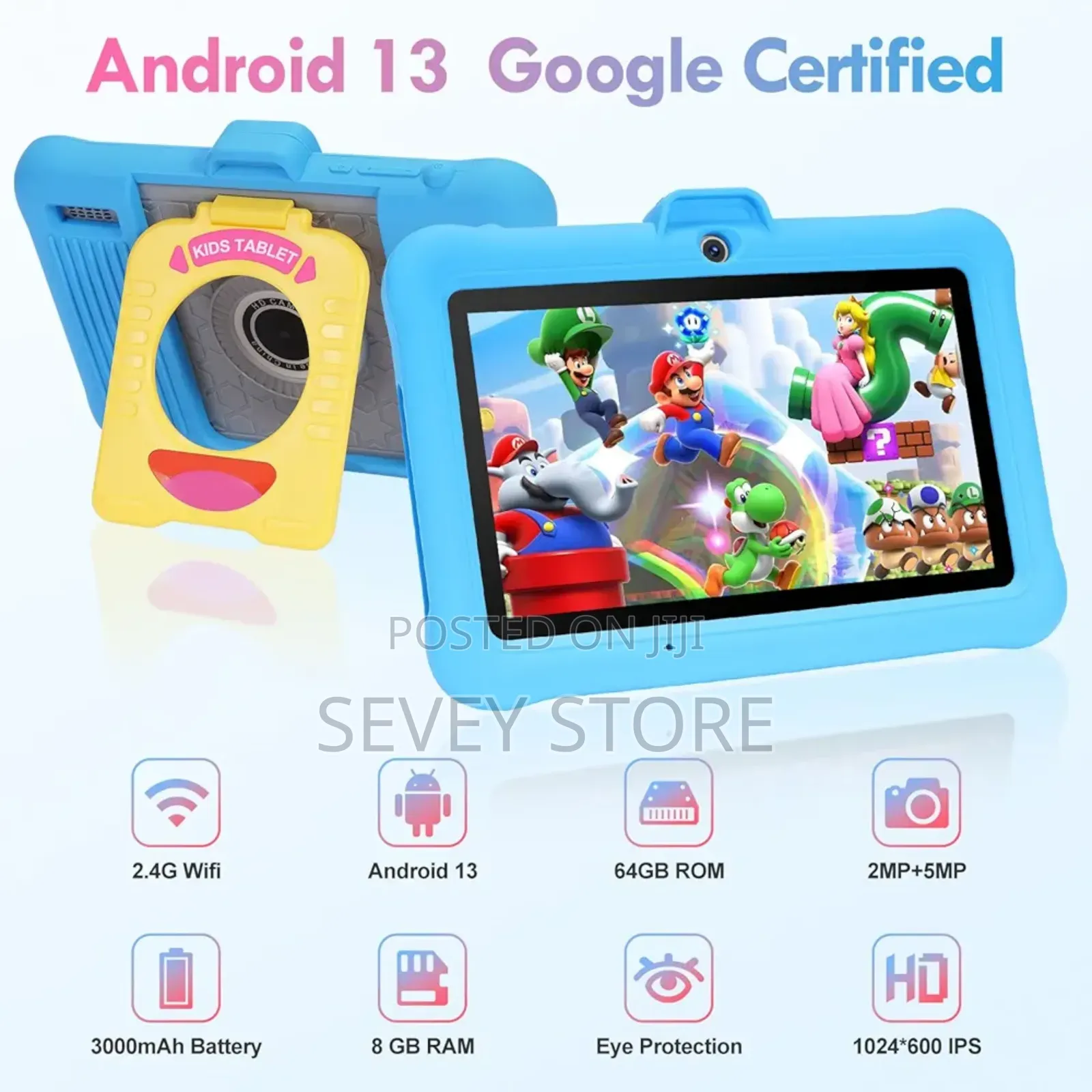 Kids Tablet 7 Inch Android 13 Tablet for Kids (Ages 2-14),8gb Ram 64gb
