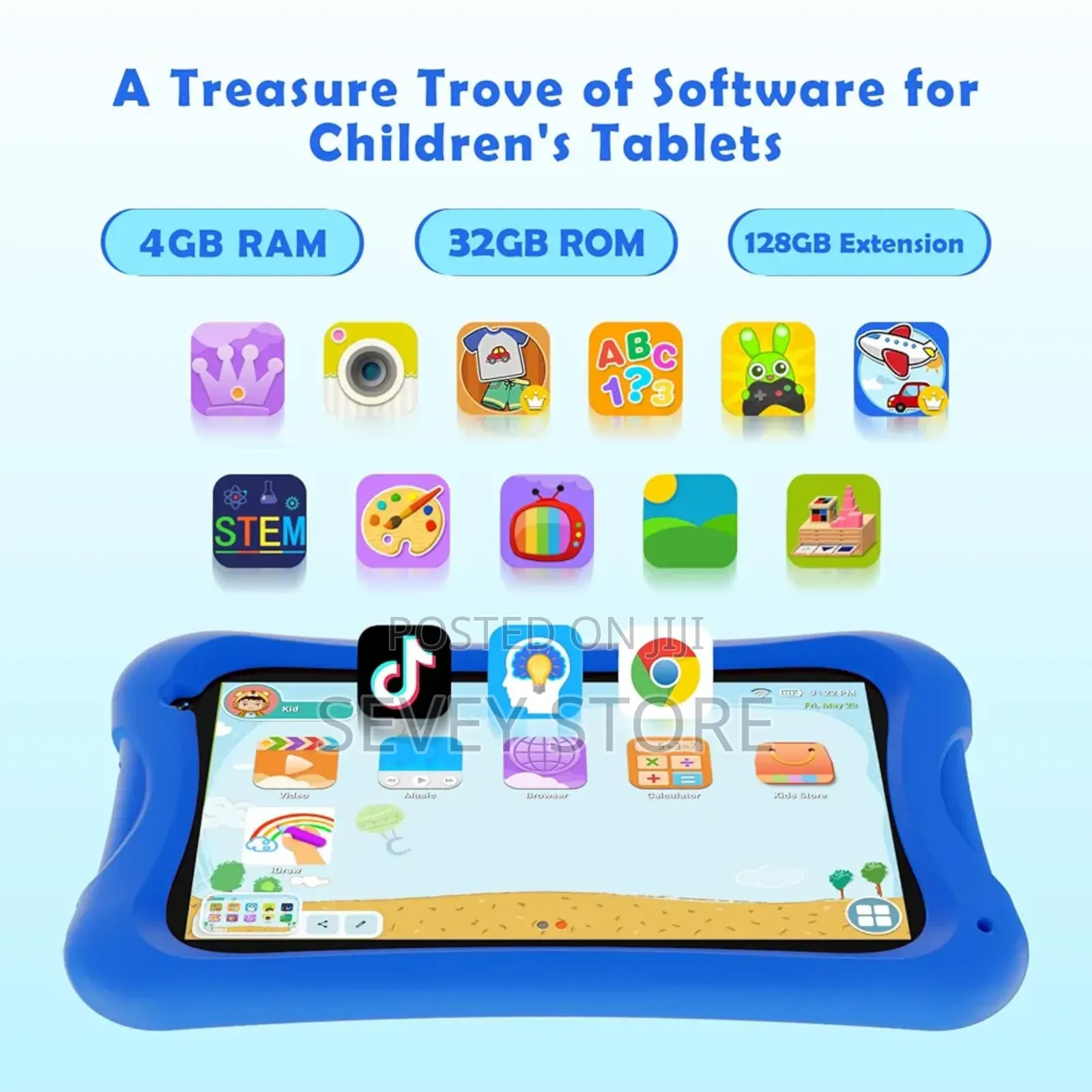 7inch Android Kids Tablet, 4gb Ram+32gb Rom, Quad-Core Cpu, 3000mah