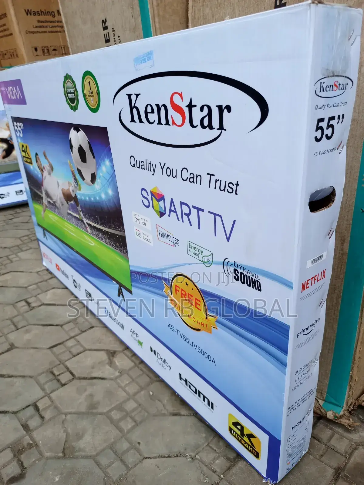 Kenstar 55" Inches Smart Frameless Uhd Tv+Free Wall Bracket